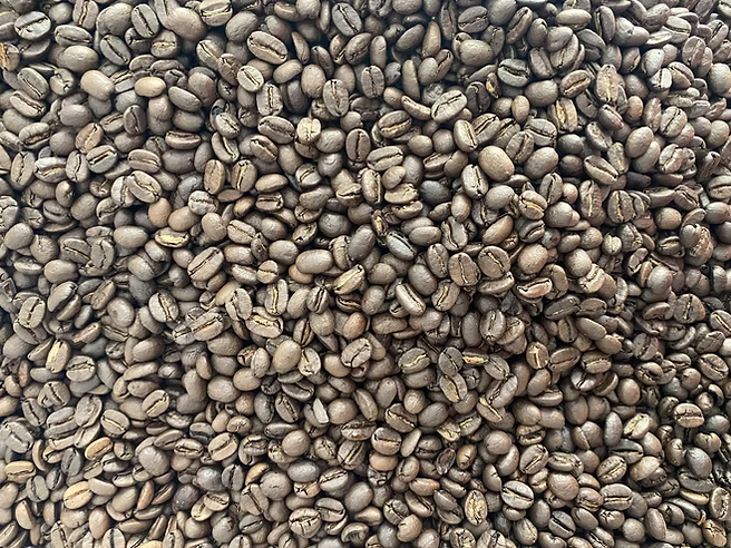 Bundles of high-quality black coffee beans