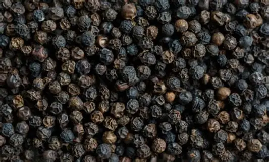 Whole black peppercorns from Sri Lanka